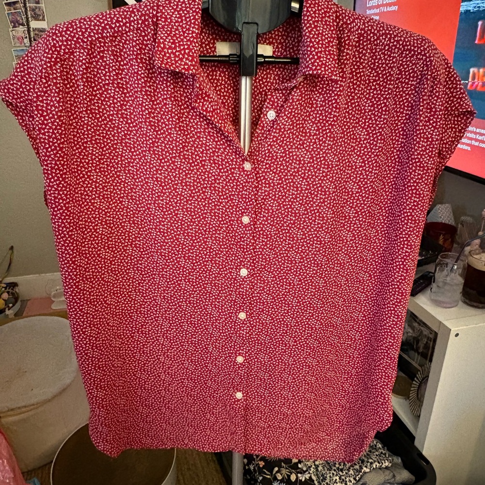 Red Polka Dot Women's Top